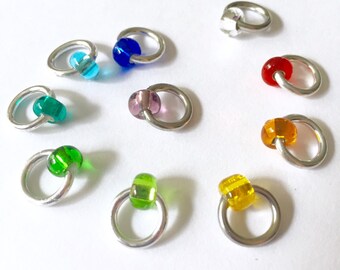 Rainbow Seamless Knitting Stitch Markers Needle Size US6 (4mm) Snag Free Knitting Supplies Knitting Tool Kit Set of 10