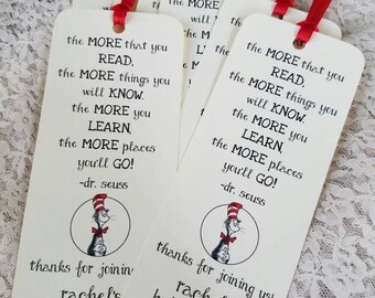 Set of 8 Bookmark Favors for Baby Shower or Birthday Party with Children's Book Quote