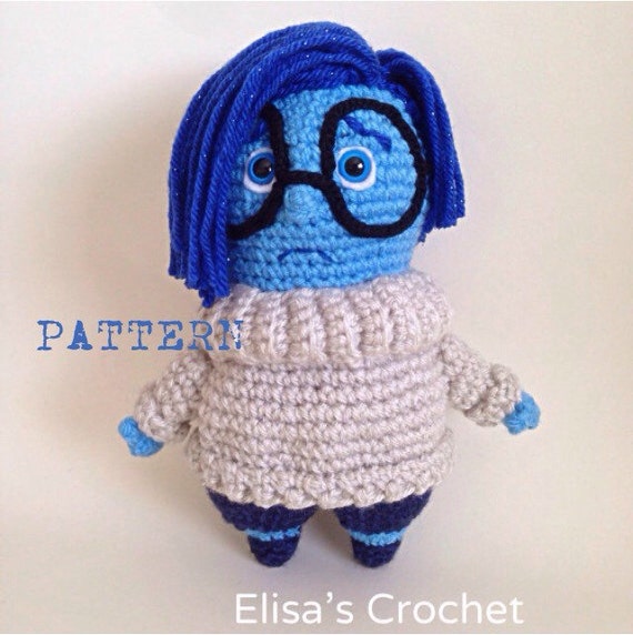 CROCHET PATTERN SADNESS Inside Out Disney Pixar movie