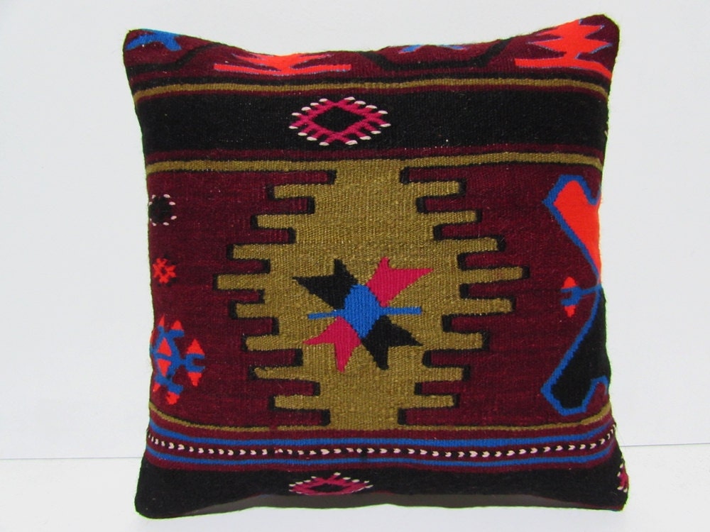 kilim pillow 18x18 floral throw pillow cover designer rug