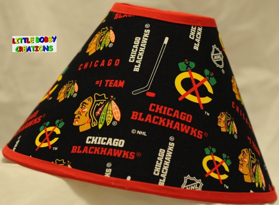 Chicago Blackhawks NHL Hockey Fabric Lamp Shade All Handmade