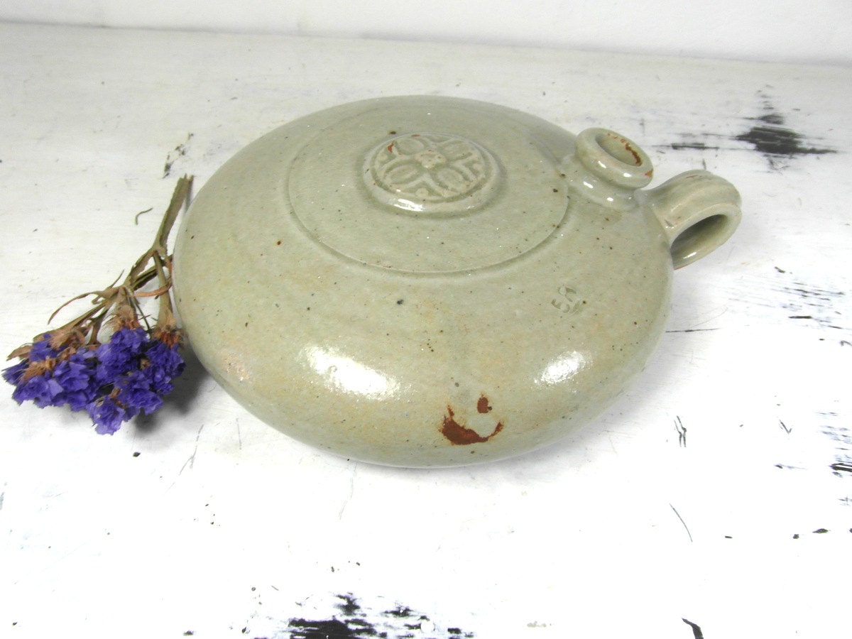 Stone hot water bottle bed warmer pottery bottle stoneware