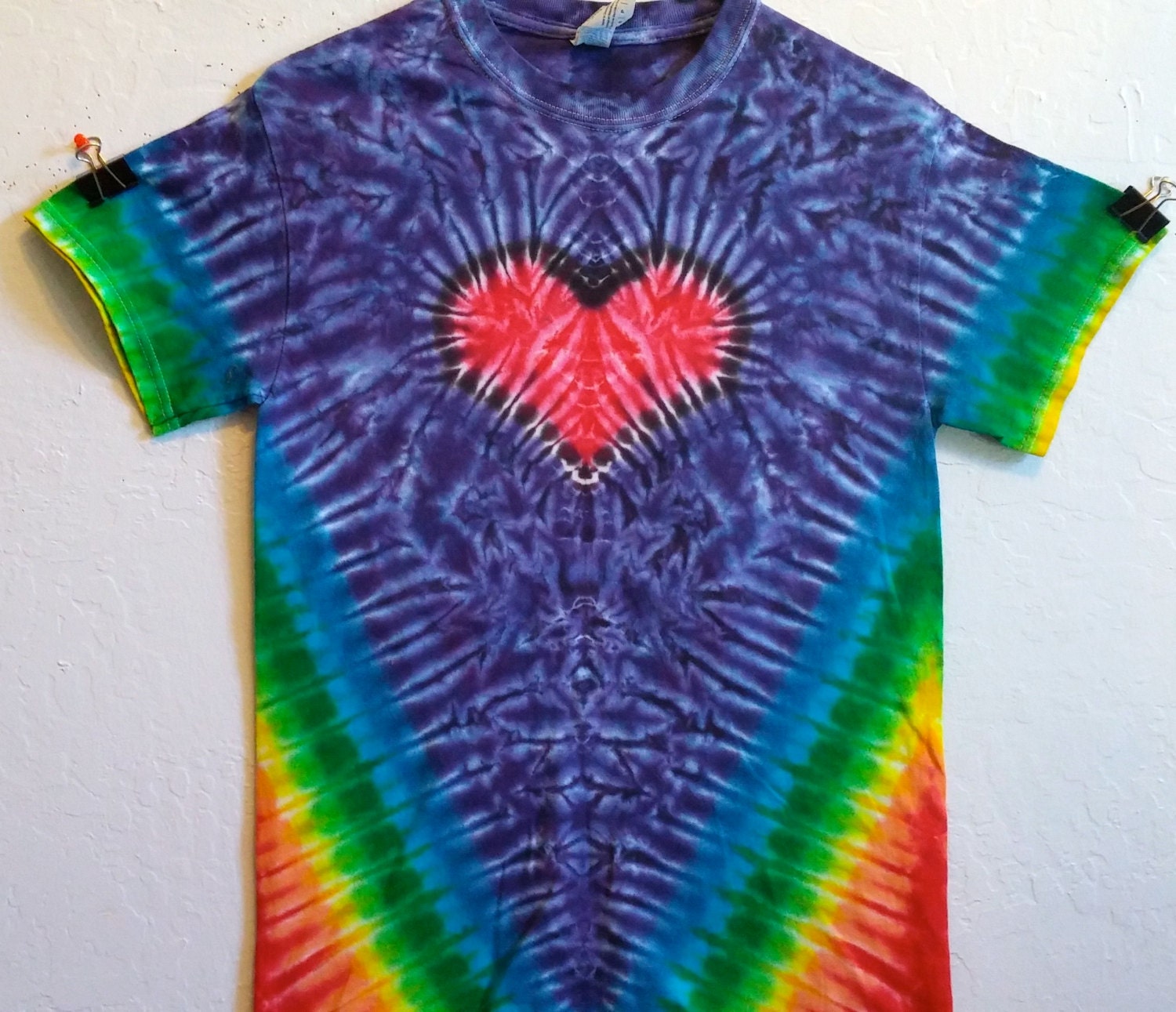 tie dye heart shirts