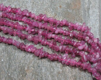 Pink Tourmaline Mini Chip Beads - 16" Strand - Item B0767