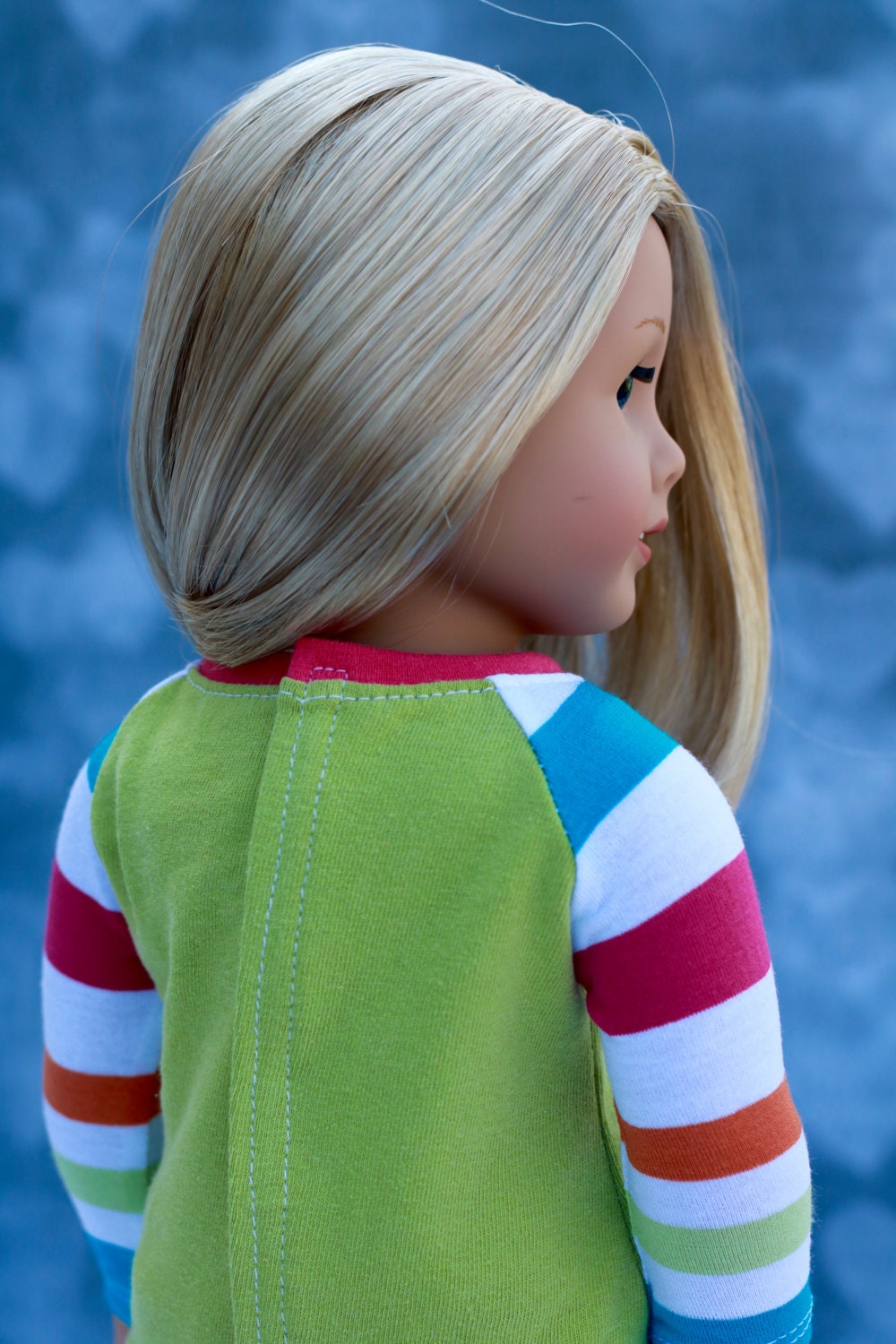 Doll Clothes Trendy Bright Stripe Colorblock Long Sleeve