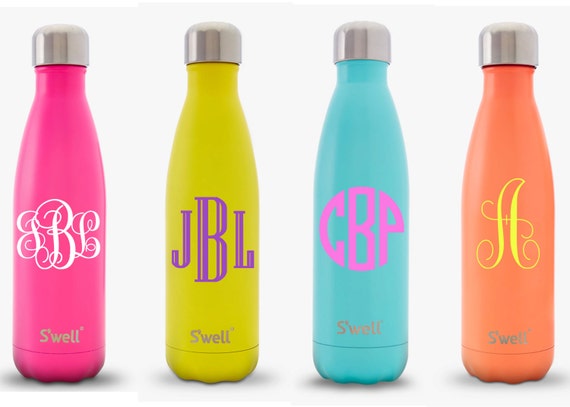 S'well Water Bottle with Personalized Custom Monogram (Satin Collection)