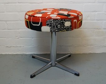 Vintage chrome pedestal stool