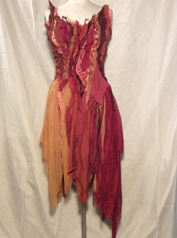 Autumn Leaf Inspired Dress Pumpkin Falling Leaf Orange Red