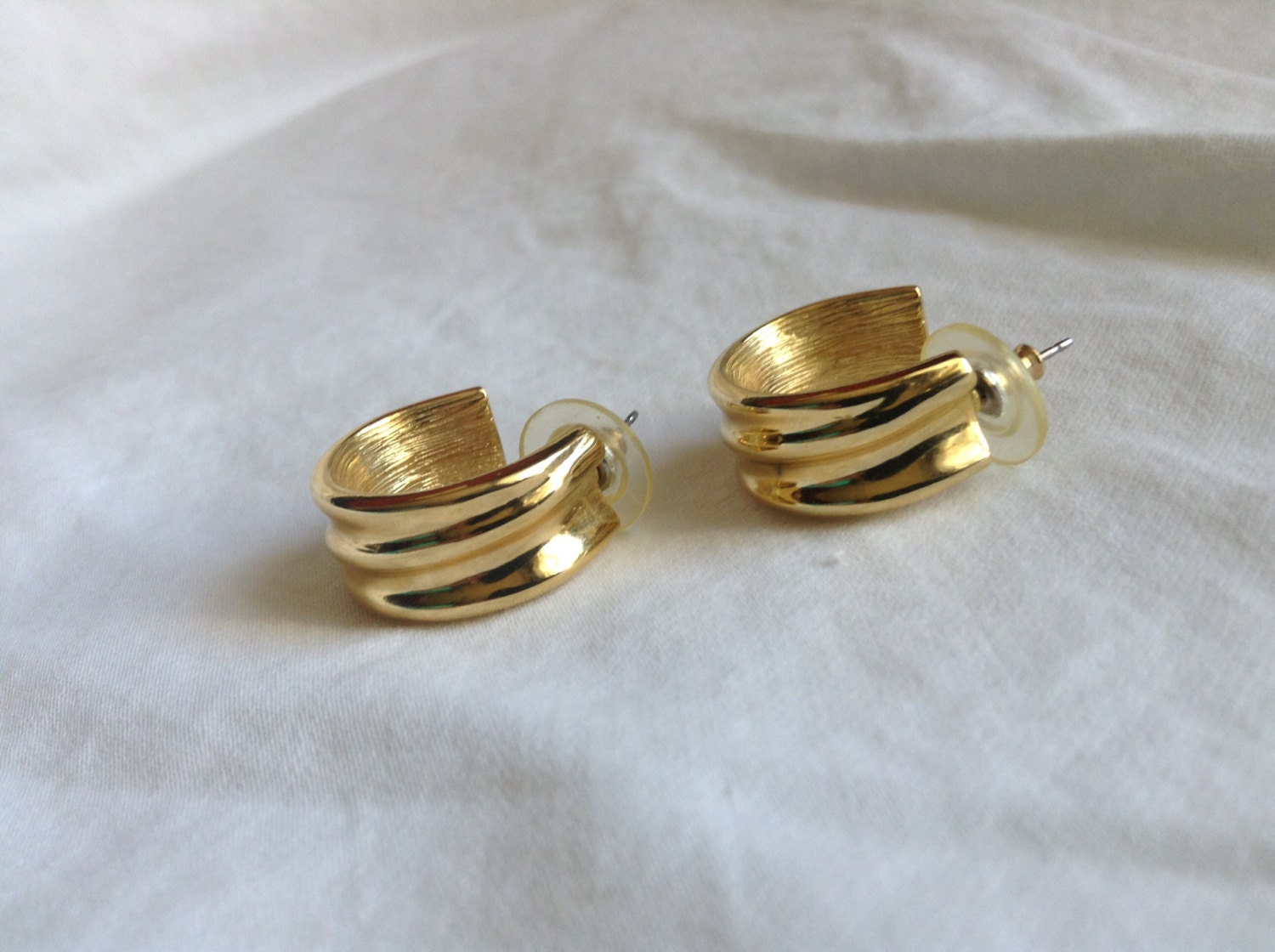 Vintage Givenchy Gold Tone Hoop Earrings