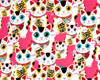 Alexander Henry - Fuku Kitty - #8410-A - Pink