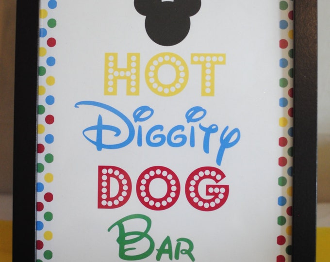 SALE INSTANT DOWNLOAD Mouse Clubhouse 8x10 Hot Diggity Dog Bar Party Sign / Printable Diy / Clubhouse Collection / Item #1610