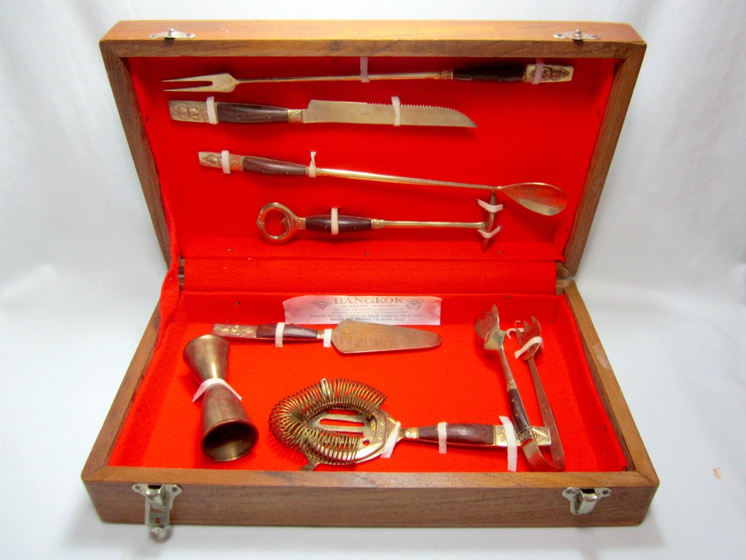 Bar Set Bangkok Jewelry Brass Opener Vintage Barware Mixology