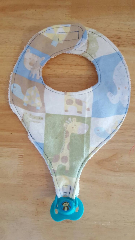 Baby animals binkie bib/ pacifier holder