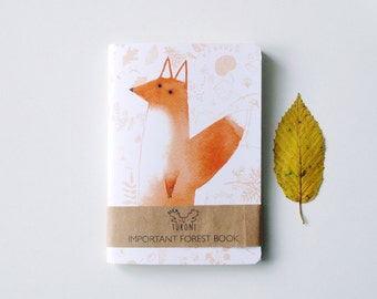 fox sketchbook A6 Fox notebook Fox stationary Animal sketchbook Animal notebook Forest stationary Cute fox Fox paper goods Fox gift Red fox