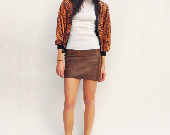 Vintage Leather Skirt, Brown Leather Mini Skirt, 60s Mini Skirt, Leather Skirt, Vintage Mini Skirt, Mini Skirt, Vintage Suede Leather Skirt
