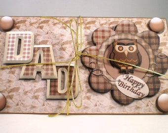 Handmade 3D money wallet for Dad, owl,birthday,fathers day