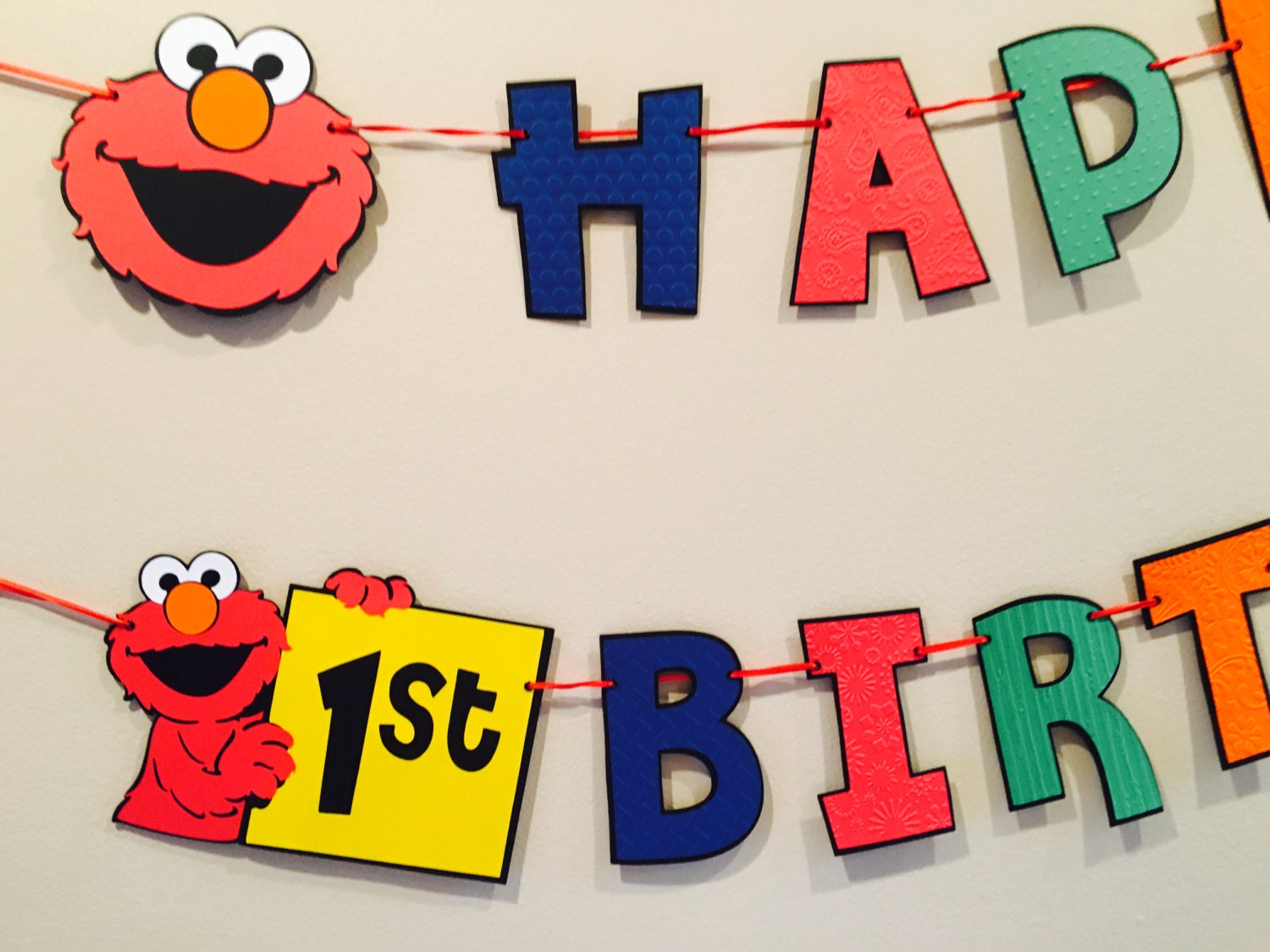 Sesame Street Elmo Birthday 1 or 2 pc Banner Birthday