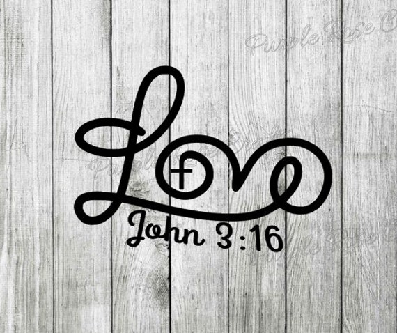 Download Love John 3:16 Bible Verse Christian Cross decal sticker