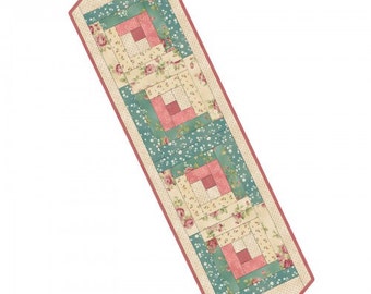Welcome Home Fabric Collection, Log Cabin Table Runner Kit, 100% Premium Cotton