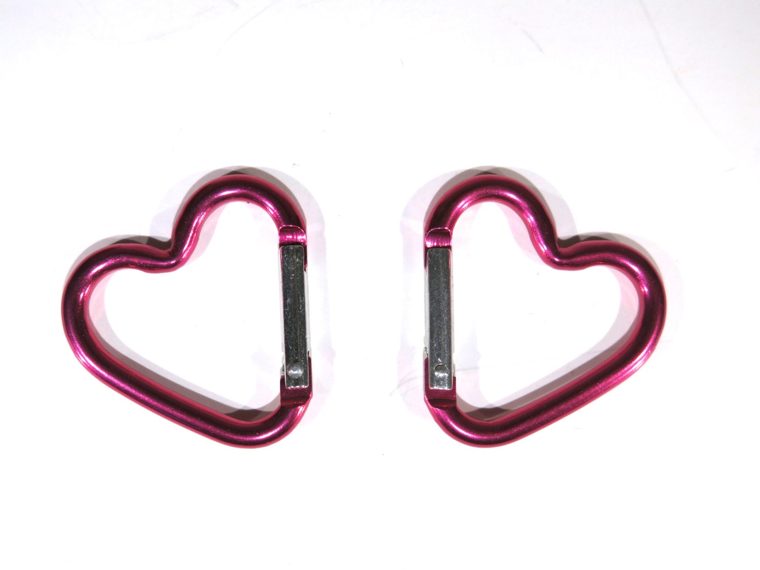 BULK 15pc heart carabiner clipons pink BC775