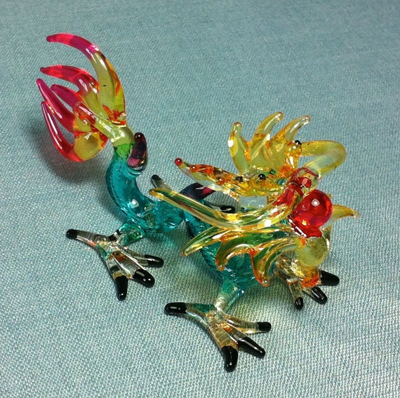 small glass dragon figurines