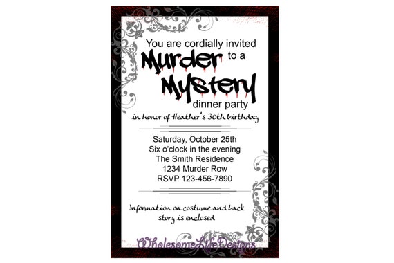 Printable Murder Mystery Invitations 2