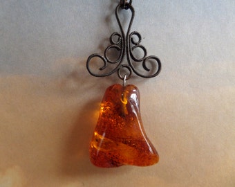 Baltic Amber Necklace,Solid Amber Pendant,Huge Amber Pendant,Genuine Amber Pendant,Cognac Amber Pendant,Genuine Amber Necklace