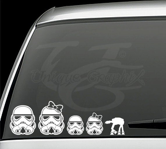 Storm Trooper family vinyl decals window stickers by UniqueGraphix