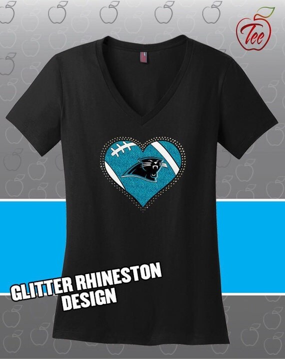 Carolina Panthers Glitter Bling T-shirt by MasterPeaceDesigns