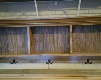 Wood Shelf With Cubbys
