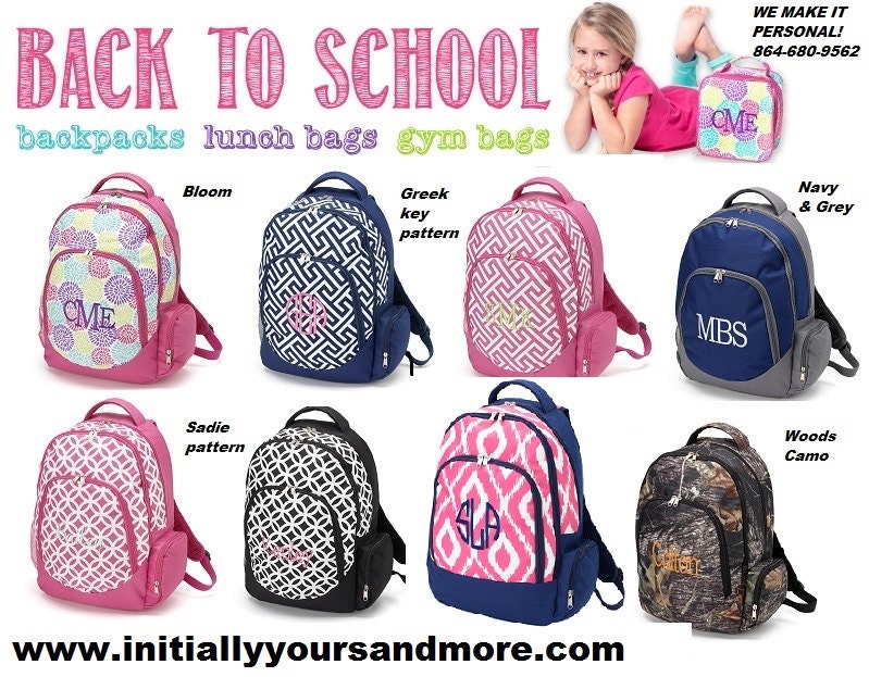 Monogram Backpack Woods Camo Blue Stripe Paisley Pink IKat