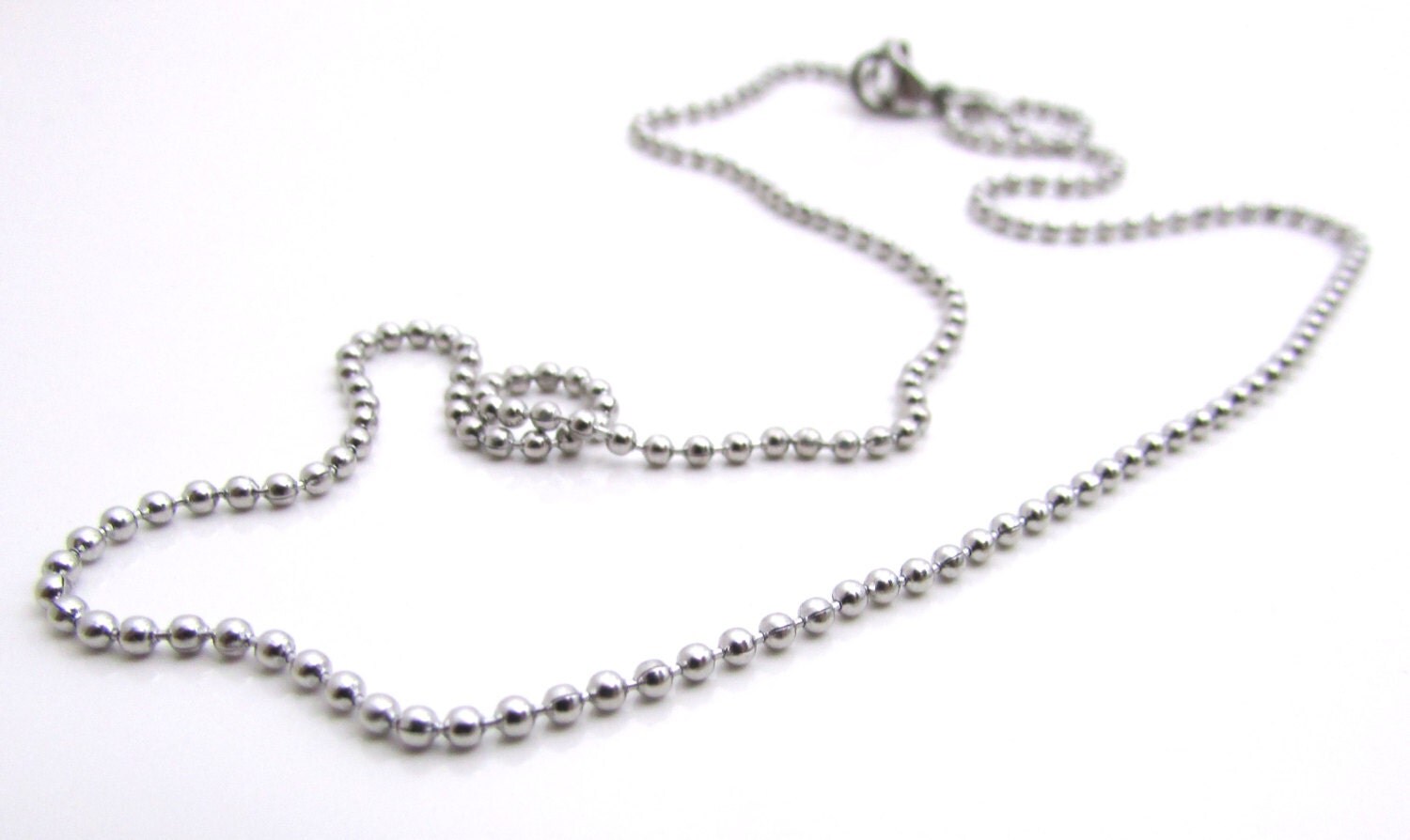 Stainless Steel Ballchain Necklace with Lobster Clasp