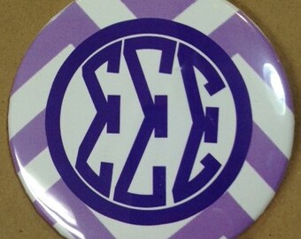 Sigma Sigma Sigma Circle Monogram Button or Magnet