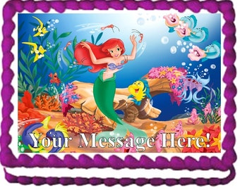 Little Mermaid ARIEL Mermaid Edible Cake Topper Image Frosting Sheet Quarter Sheet