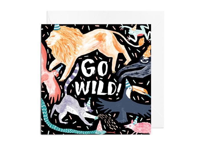 Greetings Card Go Wild Birthday Celebration