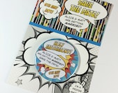 Wedding Save The Date Magnets Comic Book Inspired Design (Complete With Backing Postcard)