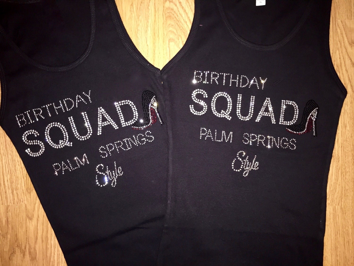 Set of 2 Birthday Squad Shirts Custom City Name Palm