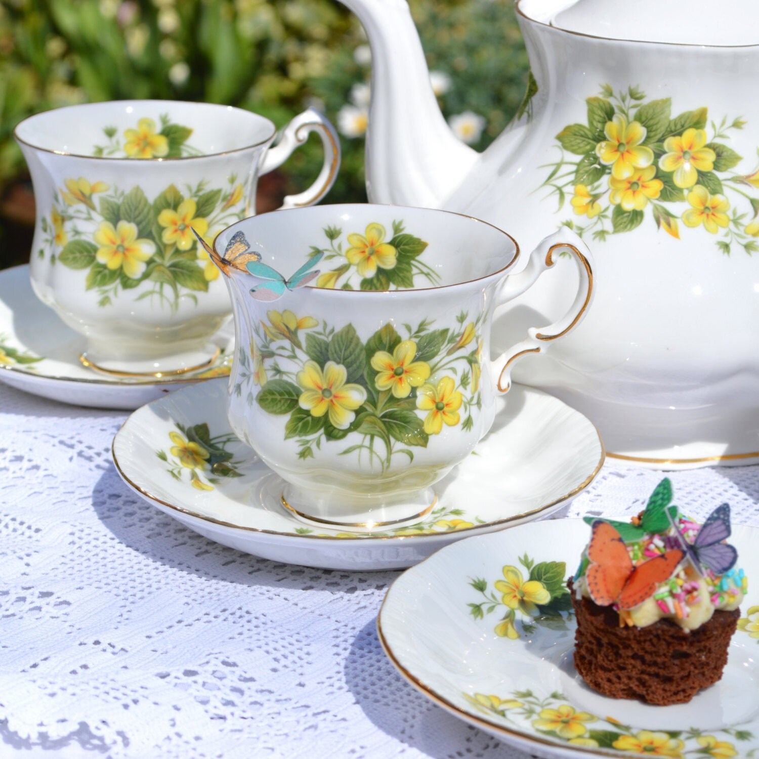 Vintage Paragon English Bone China Tea Cup Saucer and Small