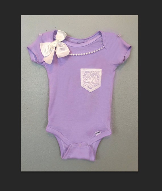 Baby Girl Purple Laced Pocket Onesie by SuggarrAndSpiccee on Etsy