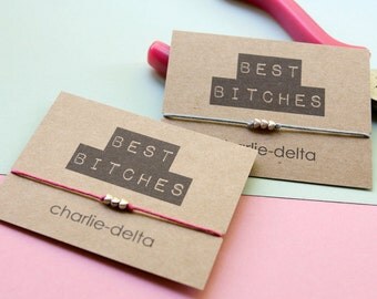 Best Bitches Friendship Bracelet (Wish Bracelet) - one bracelet. Tie on wish bracelet