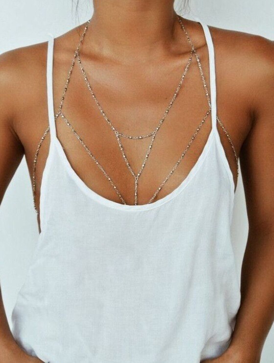 New ball chain bralette/ Chain bralette/ body by SinsationJewelry