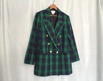 green plaid jacket – Etsy UK