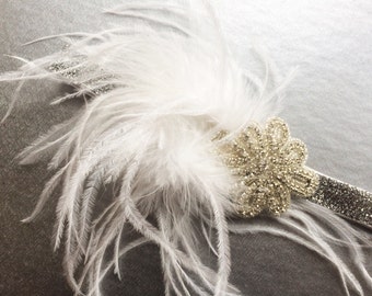 Great Gatsby Headpiece - Silver Flapper Headband - Bridal Flapper Headband - Gatsby Headband for Women - Silver Sparkle 1920s Headband -