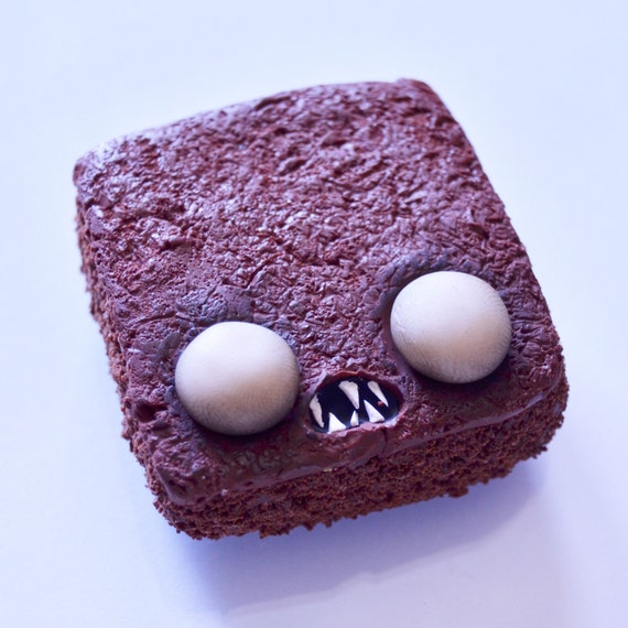 Items similar to Handmade Polymer Clay Realistic Zombie Brownie Figurine/Collectable // MADE TO