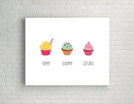 Cupcake Art Cake Art Cupcake Print Kitchen Wall Art