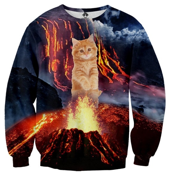 Items similar to Volcano Lava Cat Sweater on Etsy