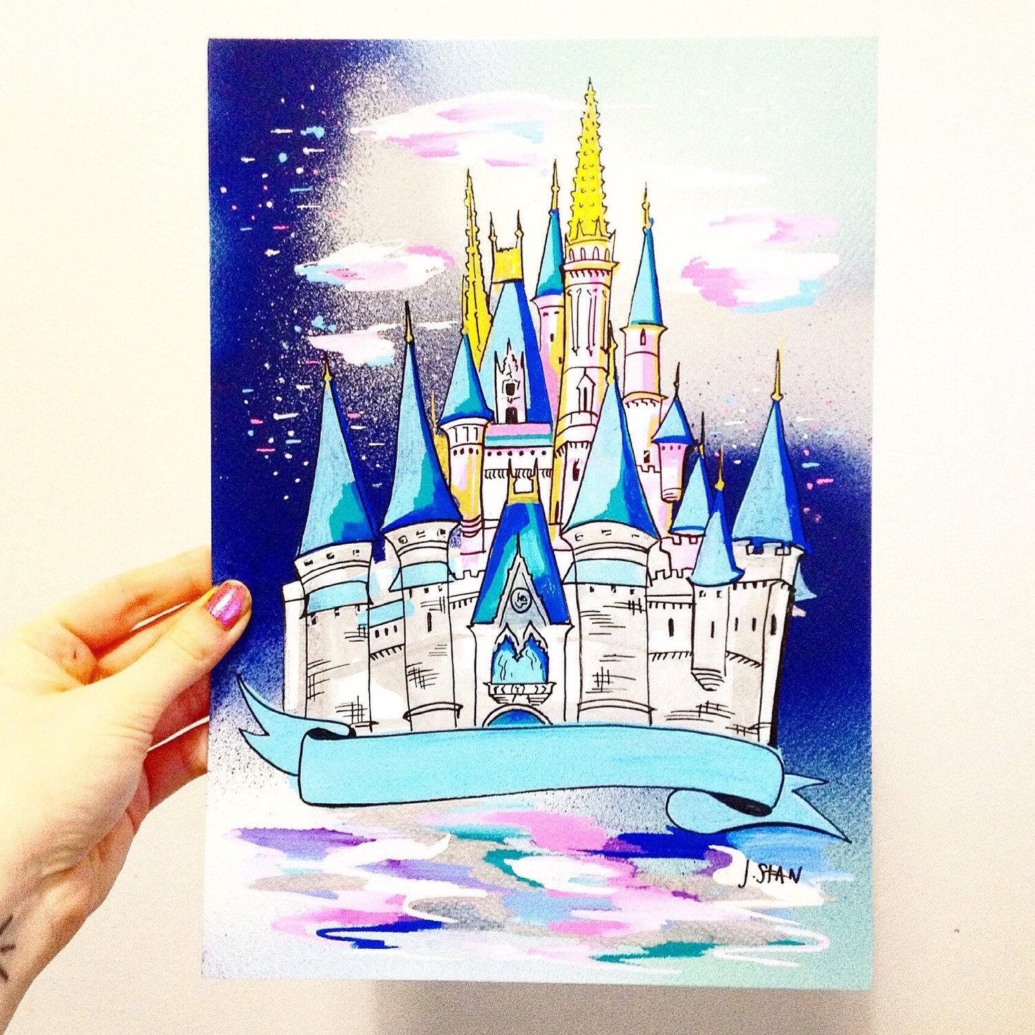 Magic Kingdom Castle drawing poster