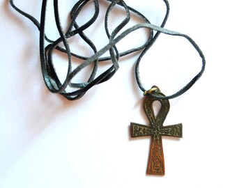 Anch Pendant, Egyptian Cross of Life - Vintage Amulet Necklace - Protection Amulet, Occult Jewelry