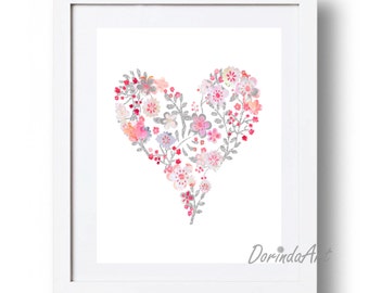 Heart Wall Art heart printable | etsy Heart Wall Art heart printable | etsy