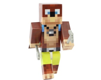 Bear Miner - 4" Action Figure Toy, Plastic Craft by EnderToys
